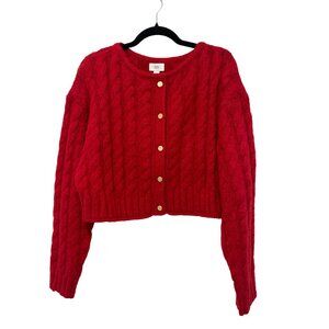 Cult Gaia X Gap Collab Cable Knit Crop Cardigan Size Large NWT